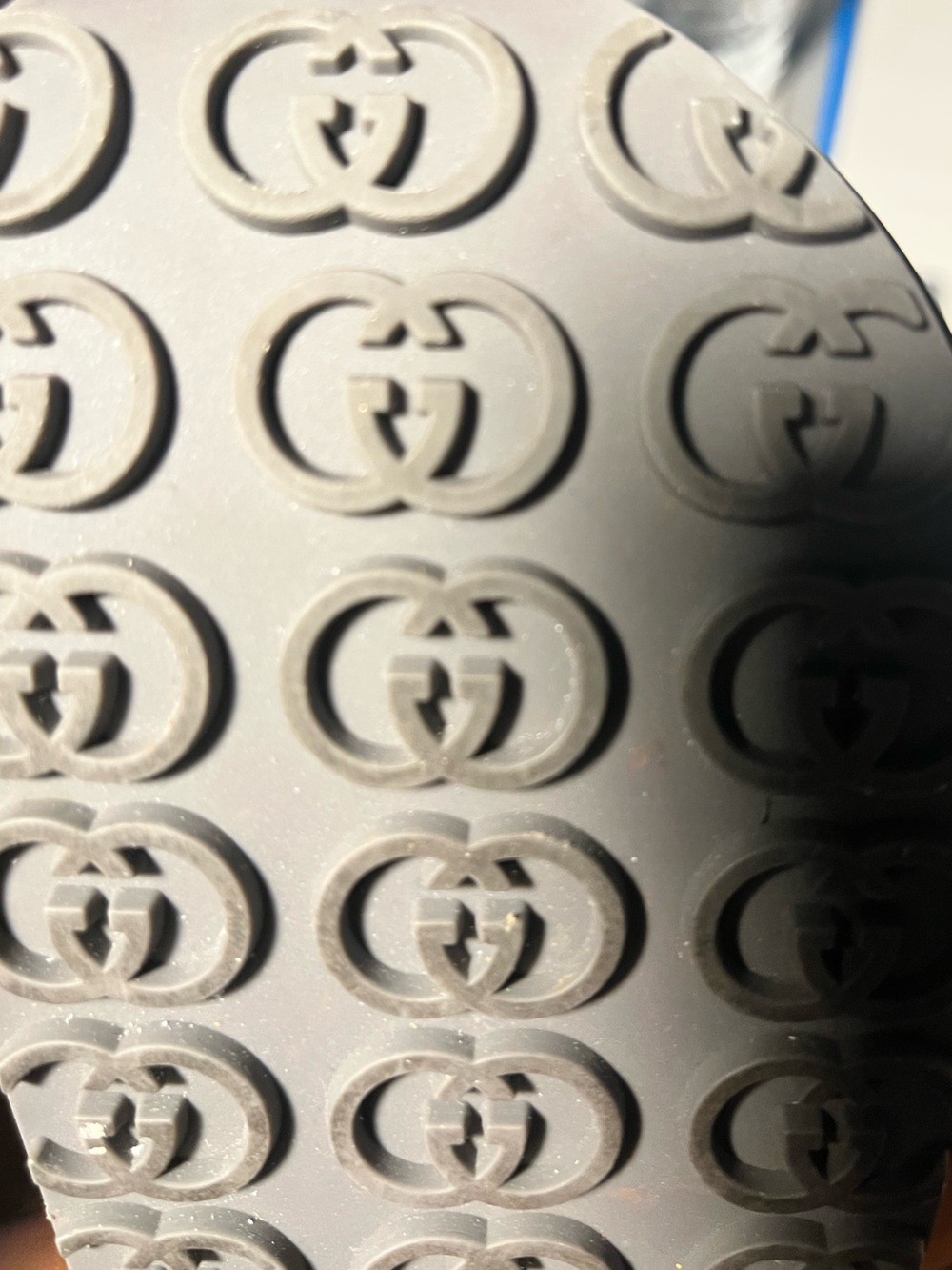 Gucci Black Platform Rubber Logo Slides - Picture 9 of 9